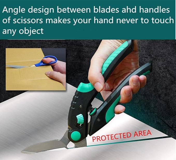 szhdxsy 10-Inch Heavy Duty Industrial Scissors - All Purpose Shears for Cardboard, Carpet, Thick Paper, Leather, Sewing Fabric - Extremely Sharp With Finely Serrated Blade