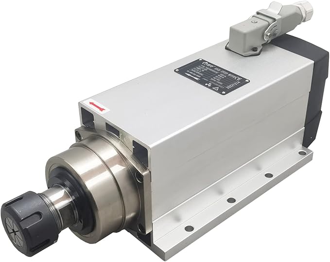 INTBUYING Spindle Motor 6KW/8HP 18000RPM High-Speed CNC Motor ER32 Collet Fan Cooling for Wood, Metal, Stone, Plastic Carving, Engraving and Milling 220V