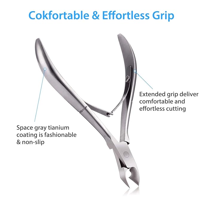 Mudder 3 Packs Cuticle Nippers Cutter Tool Stainless Steel Nail Cuticle Trimmer Remover with Pointed Blade Scissors Pedicure Manicure Tool for Fingernails Nails Care and Toenails(Silver)