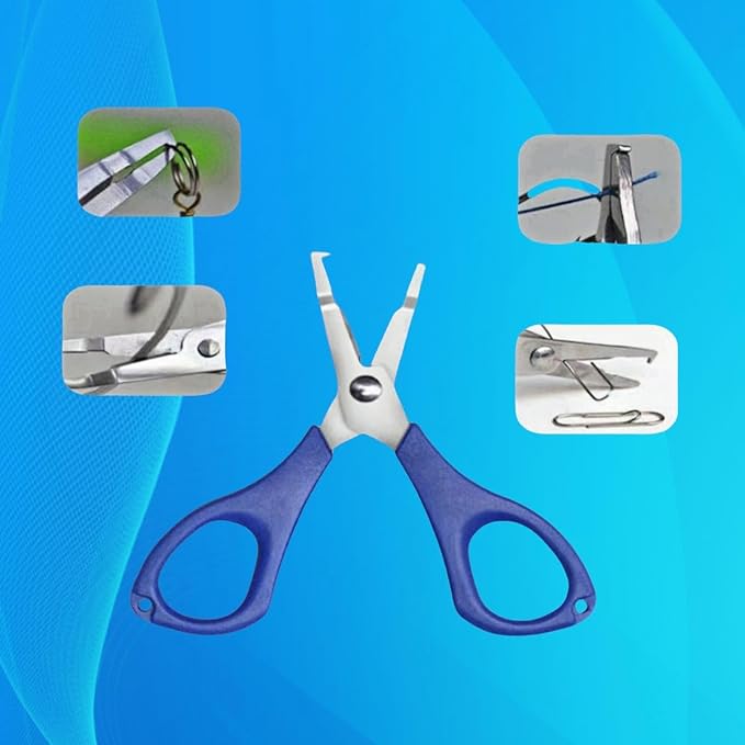 Fishing Needle Nose Pliers, Stainless Steel Fishing Pliers and Scissors Kit with Sheath Lanyard, Hook Remover Split Ring Line Cut Lead Crimp, Aboda Fishing Gear Fresh & Saltwater Fishing Tool Kit