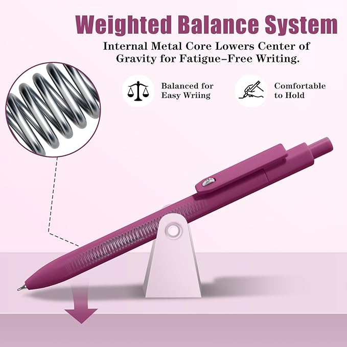 Vitoler Gel Pens, 0.5 mm Black Ink Pens, 8 pcs Smooth Writing Pens for Bible, Retractable Quick Dry Fine Point Pen for Office Desk Accessories, Stocking Stuffers for Women