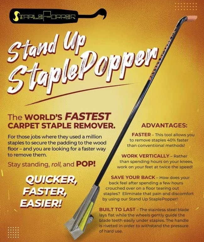 ??Stand Up Carpet Staple Remover Tool | Heavy Duty Staple Puller Hand Tool for Carpet, Upholstery & Flooring | Professional Staple Remover Stick for DIY & Contractors