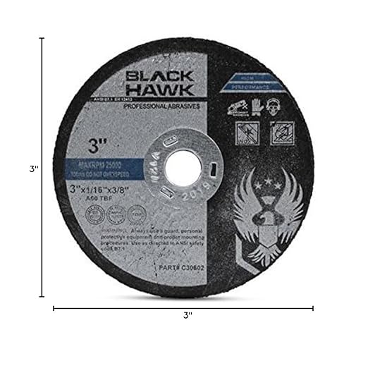 BHA Metal and Stainless Steel Cut Off Wheels for Die Grinders, 3??x 1/16??x 3/8??- 25 Pack