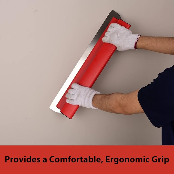 Drywall Tools Skimming Blade with Extension Handle - 12", 20" & 32" Blades with 2 Pack 0.3 mm Blades, Construction Tools End Caps, Wall-Board with Outer Box in Red