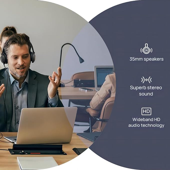 Yealink UH37 Professional Wired USB-A Headset with Noise Cancelling Microphone for Computer PC, Mono Headphones with Mute Control, Compatible with Teams, Zoom, and Other Online Conference