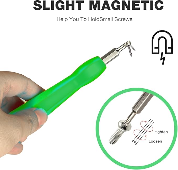 Video Screwdriver Bit Set for Battery and Wifi Access - Fits All Video Doorbell Models (Green)