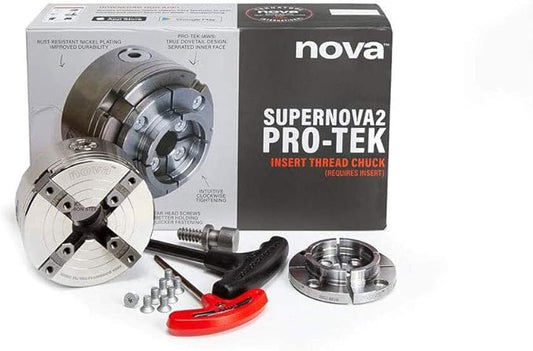 NOVA 23262 13-Piece PRO-TEK SUPERNOVA2 Insert-Type Wood Lathe Chuck and Jaws Set