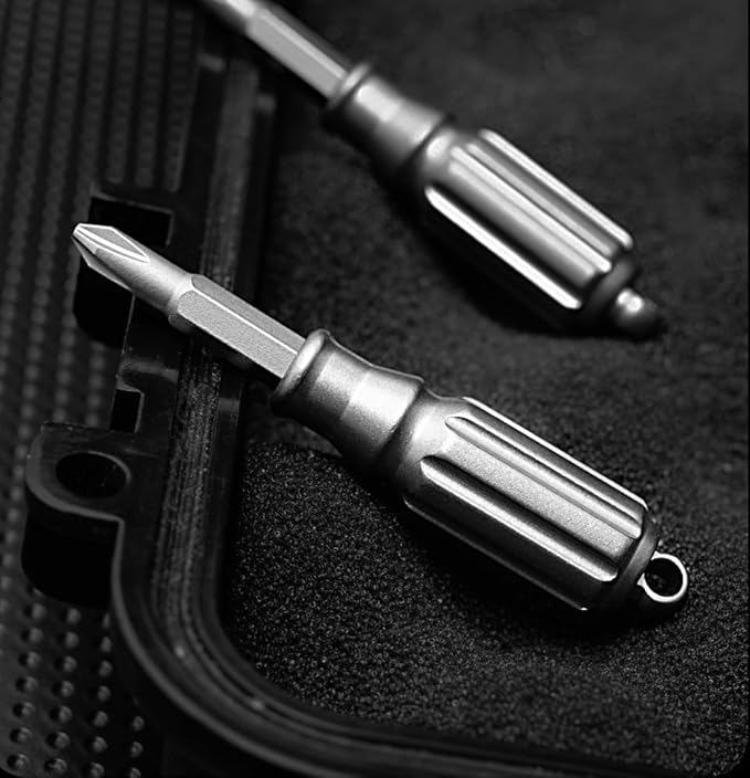 Titanium Alloy Screwdriver S2 Steel Bit High Hardness Non-Slip Tungsten Head Window Breaker Versatile EDC Tool