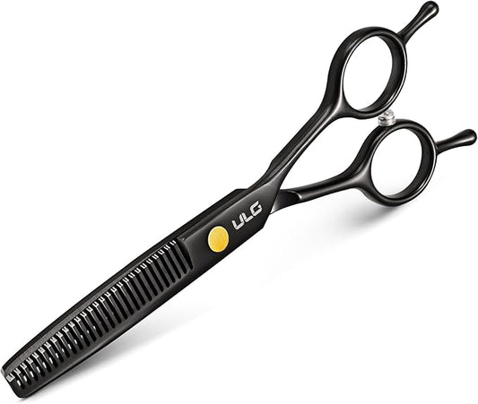 ULG Professional Thinning Shears for Hair Cutting - 6.5?쇺?Hair Thinning Scissors, Ultra Sharp Japanese Stainless Steel, Ergonomic Handle for Barbers, Stylists, Salon & Home Use, Black