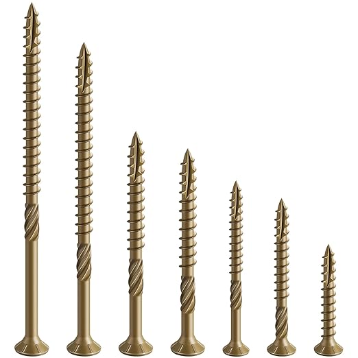 #10 * 3" Deck Screws, (137pcs) 2 lbs.Exterior Wood Screws, Rust Resistant epoxy Coated, Bronze, T25 Star Bit (Pack of 2)