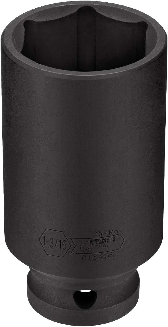 Jetech 1/2 Inch Drive 1-3/16 Inch Deep Impact Socket, Made with Heat-Treated Chrome Molybdenum Alloy Steel, 6-Point Design, SAE