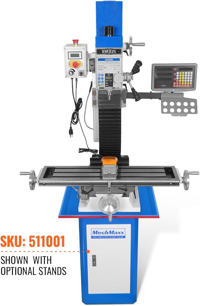 8-1/4"x33''Benchtop Mill Drill Machine with DRO, Variable Speed, Brushless Motor, R8 Spindle, 2 HP, 110V, Compact Milling Drilling Tool for Garage Shop, DIY Metalworking without Stand, VM32LD
