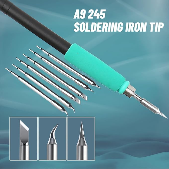 SUGON A9 245 Digital Soldering Station 3 Seconds Fast Heating, 110V Soldering Iron Station of with 6 Integrated Soldering Iron Tips Equipped, 212-842?? Soldering Iron Replacement Rack,etc