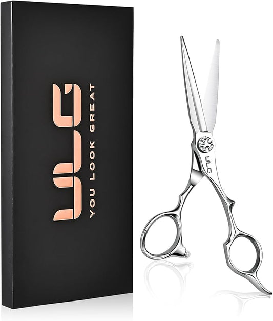 ULG Professional Hair Cutting Scissors 6.7?? Japanese 440C Stainless Steel, Barber Shears with Adjustable Tension Screw, Ergonomic Offset Handle, Razor Sharp Blades for Salon & Home Use