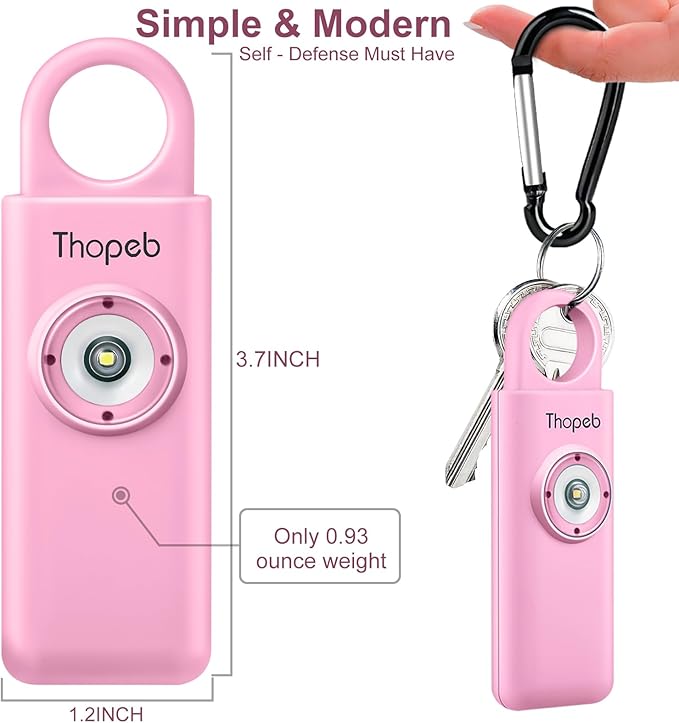 Thopeb?밫he Original Personal Safety Alarm for Women Self Defense ??Elders & Kids Self Defense Keychain Siren ??135dB Loud Siren Bird Sound ??Cute Key Chains Protection (Pink)