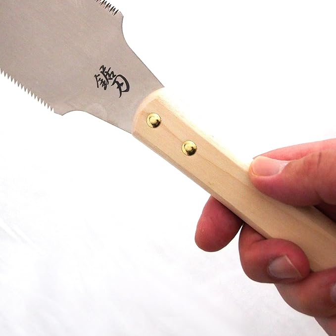 Samurai Ryoba Japanese Pull Saw - 7.5 Inch (19cm) Double Edge Flush Cut Saw for Woodworking
