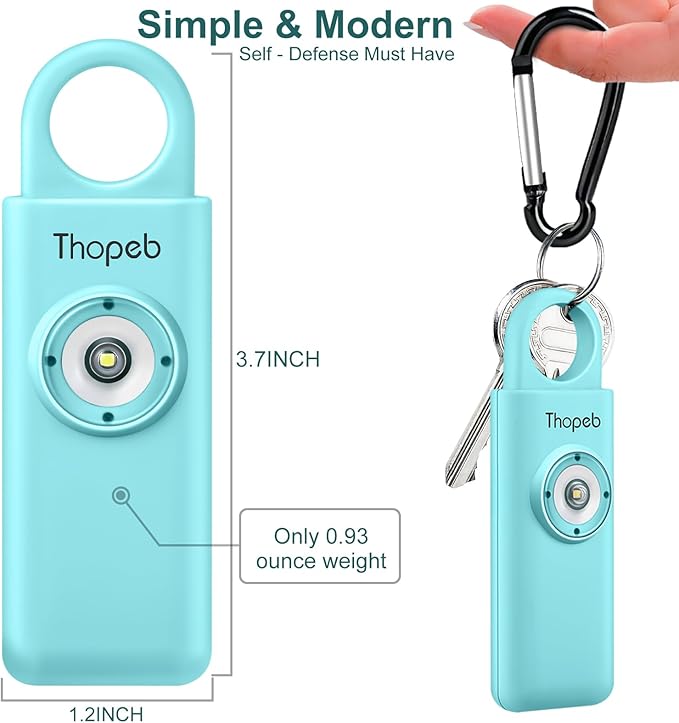 Thopeb?밫he Original Personal Safety Alarm for Women Self Defense ??Elders & Kids Self Defense Keychain Siren ??135dB Loud Siren Bird Sound ??Cute Key Chains Protection (Aqua)
