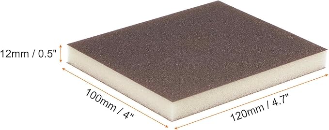 HARFINGTON 16pcs Superfine Sanding Sponge Blocks 800-1000 Grit Foam Sanding Block Pad for Polishing Kitchen Metal Wood Drywall, 120x100x12mm, Brown