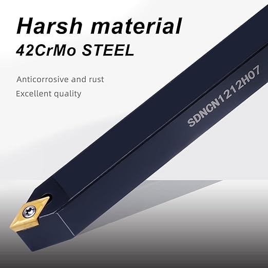 1/2" 12mm Indexable Lathe Turning Tool 21Pcs Kit- 7Pcs Metal Lathe Tools Holder Set with 14Pcs Carbide Insert Turning Inserts for Turning Grooving Boring Threading Cutting.Carbide Lathe Tools.