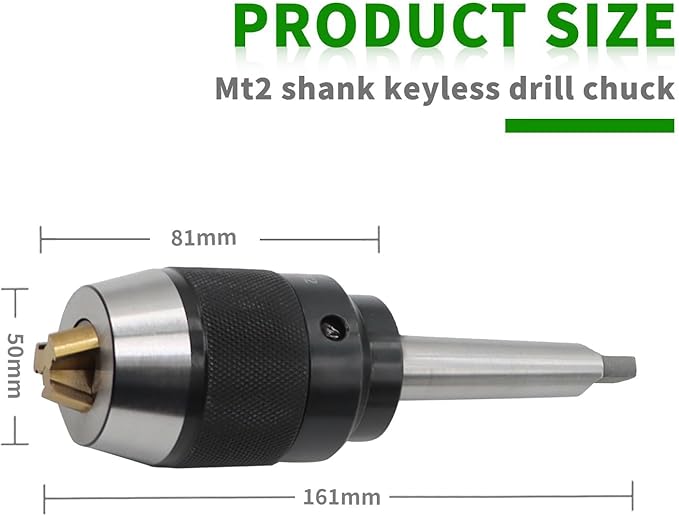 1/64"-1/2" Heavy Duty MT2 Shank Lathe Keyless Drill Chuck Special Titanium Jaws
