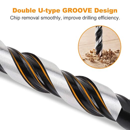 TITGGI Concrete Drill Bit & Masonry Drill Bit Set, Professional Drill Bit Set (5PCS) for Glass/Brick/Plastic/Cement/Wood/Tile/Etc, Industrial Strength Carbide Drill Bit Tip, 1/4"-1/2" by TITGGI