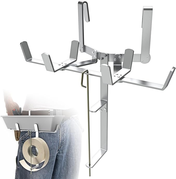 woiron Drywall Mud Pan Holder and Tape Spool Holder, Hold 12 Inch Mud Pan and 500 ft Tape,Mud Pan & Tape Holder