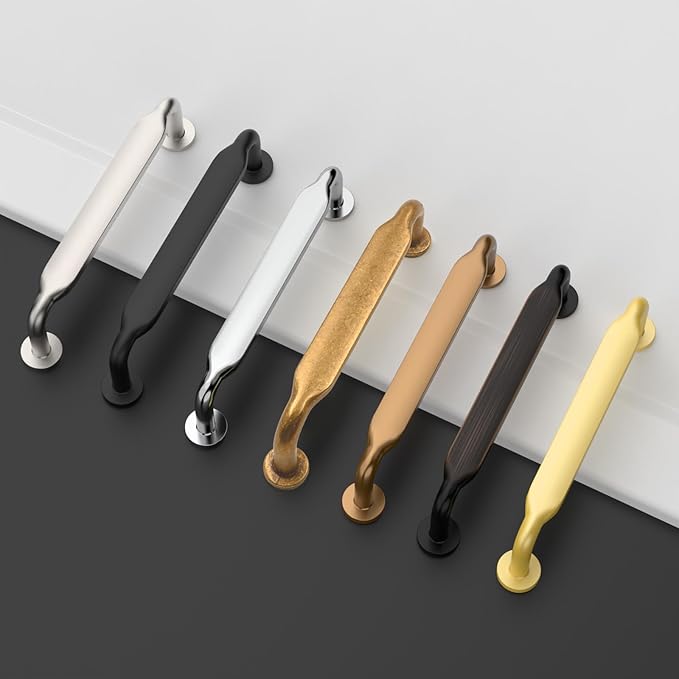 Asidrama 10 Pack 3 Inch(76mm) Brushed Gold Kitchen Cabinet Handles, Cabinet Pulls Kitchen Cabinet Hardware for Cupboard Drawer Pulls