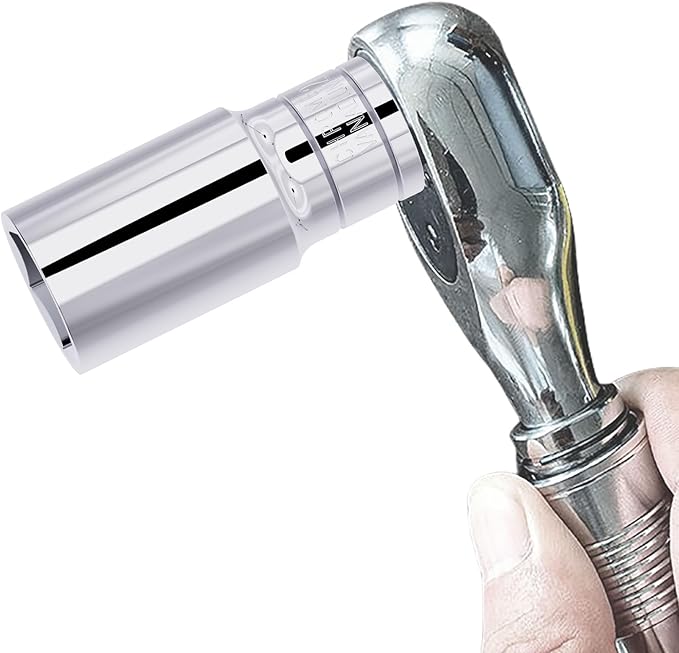 24mm(15/16-Inch) Deep Socket, 1/2 Inch Drive, 6-Point, Metric, Heat Treated CR-V Steel Sockets, Full Polishing, 3.1 Inch Length