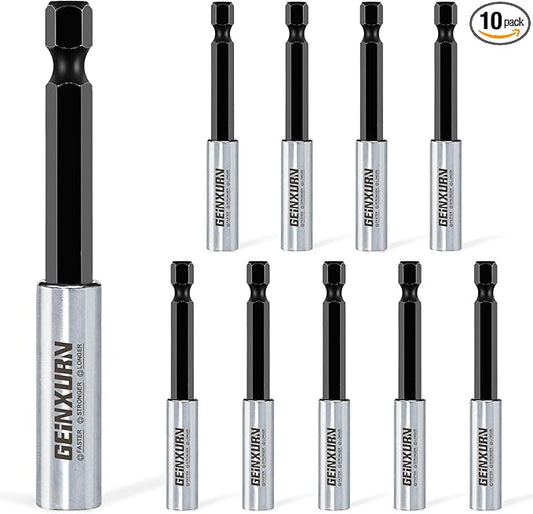 10Pc 3Inches Screwdriver Bit Holders, Cr-V Extension Socket Drill Bit Magnetic Holder Hex Shank Quick-Change Drill Bit Guide
