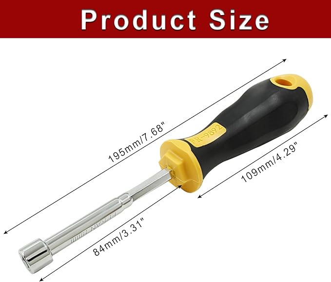8mm Socket Wrench Screwdriver, High-Carbon Steel Hex Nut Driver Key Hand Tool for DIY, Hand-Making