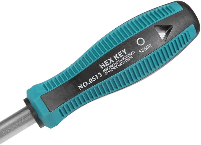 uxcell 13mm Non-Magnetic Tip Six Point Hex Nut Driver with 3.7-Inch Round Shaft