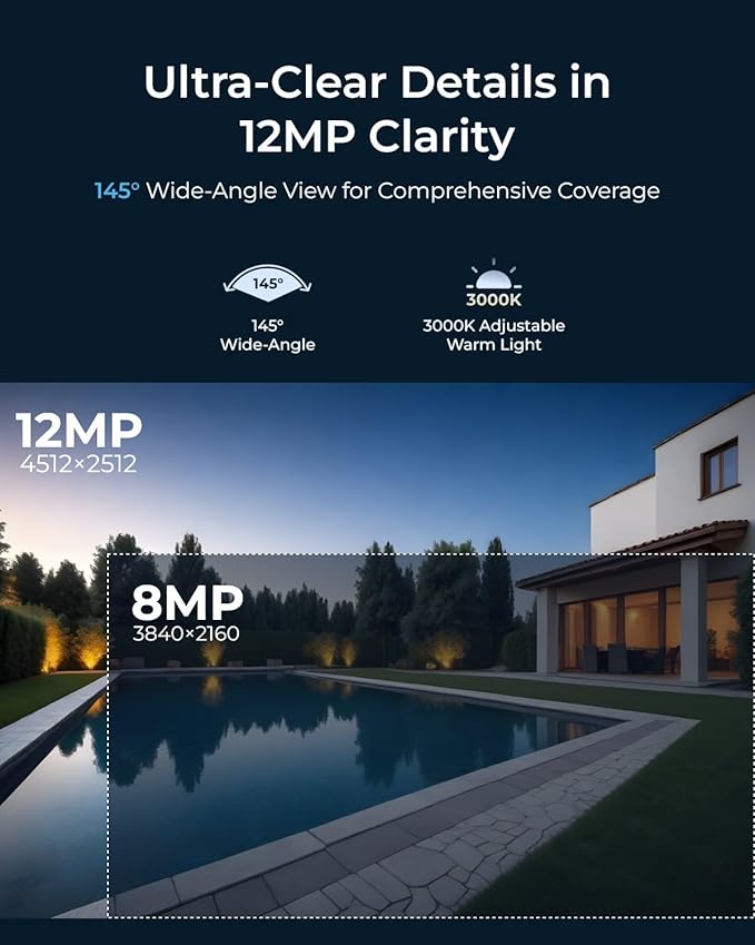 REOLINK RLC-1240A First 12MP Vandalproof PoE Security Camera,145째 Wide Viewing Angle, Featuring Color Night Vision, Two-Way Talk, Smart Person/Vehicle/Animal Detection, Weatherproof