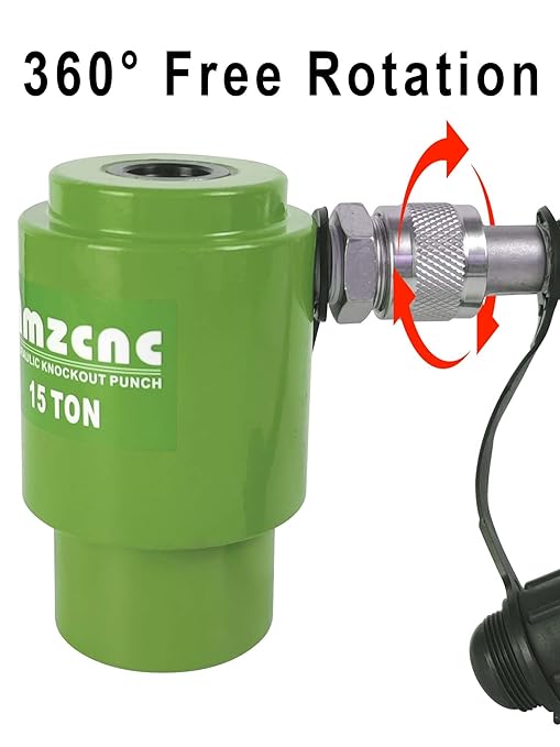 AMZCNC 15 Ton 1/2 Inch to 4 Inch Hydraulic Knockout Punch Driver Tool Kit with 10 Dies Hole Complete Tool Electrical Conduit Hole Cutter Set (15T竊?/2"~4"竊?