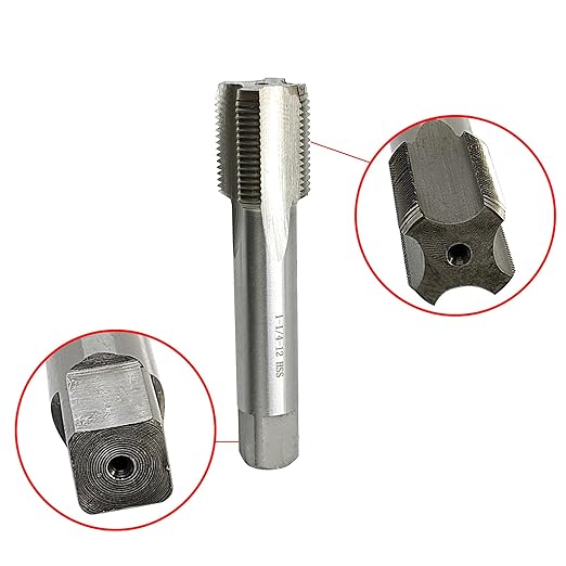 Lzcdelyxiao 1 1/4"-12 Tap UNF Right Hand Straight Flute Thread Tap Machine Tap 1-1/4"-12 TPI Nominal Diameter 1 1/4" Thread Per Inch 12 Fin Thread Tapping Thread High Speed Steel HSS 2B