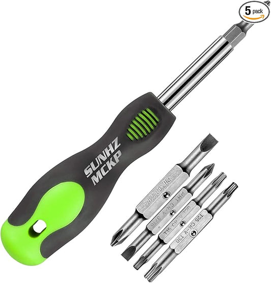SUNHZMCKP 8 in 1 Screwdriver, Portable multi-purpose screwdriver set竊똇igh-Strength Bits, Phillips, Slotted, Torx竊똕uitable for outdoor and daily repair tools,Practical hand tools