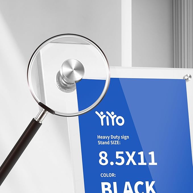 YIYO Sign Stand Poster Stand竊똞djustable heavy duty pedestal Sign Holder Floor Stand竊똞crylic frame floor signage standing for display menu 8.5*11 inch竊똁lack (acrylic frame 8.5*11 Black)