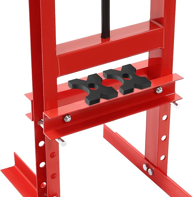 Arbor Press Plate, 20 Ton and 32 Ton Shop Metal Press Plates with 4 Notch, 1 inch/25mm Thickness, H Frame Thickened Hydraulic Shop Press Plate 1" x 5" x 5" (1 Pair)