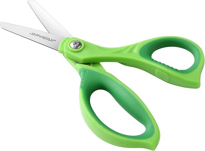 JARVISTAR 4 Pack Blunt Kids Scissors: 5.5??Small Safety Stainless Steel Blades with Cover for School Children Students Teachers Classroom Crafting