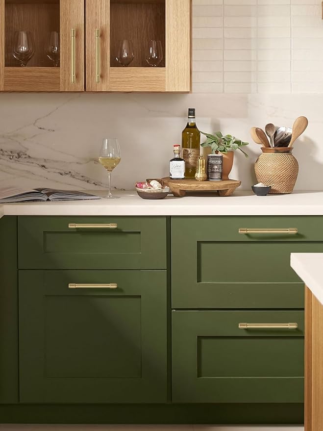 khtumeware 20 Pack Brushed Brass Cabinet Pulls 8 Inch(203MM) Hole Centers Kitchen Brushed Gold Cabinet Handles Cabinet Hardware Kitchen Handles for Cabinets Cupboard Handles Drawer Pulls