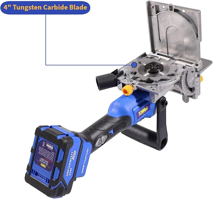 Steel Force BJ184 Wood Biscuit Plate Joiner 4" Brushless Cordless with 20V 5.0Ah Battery and Charger, 8mm 5/16" Dilling Bits, Up to 1-1/2" Drilling Depth
