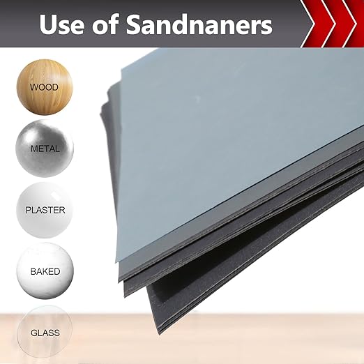 2500 Grit Sand Paper, 12Pcs Wet or Dry Sandpaper Assortment Sandpaper for Wood Metal Furniture Hand Sander Sand Paper Set Sandpaper Sheets Cut for Use 9" x 11"/12 Sheets