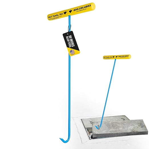 T&T Tools Heavy Duty Handy Hook ??Portable 36 Inch with 3/8" Round Pump Hook End ?밠ultipurpose Lifting and Pulling Tool for Manhole Covers, Septic Tanks, Storm Drains, Sewer Lids & More ?? Pack