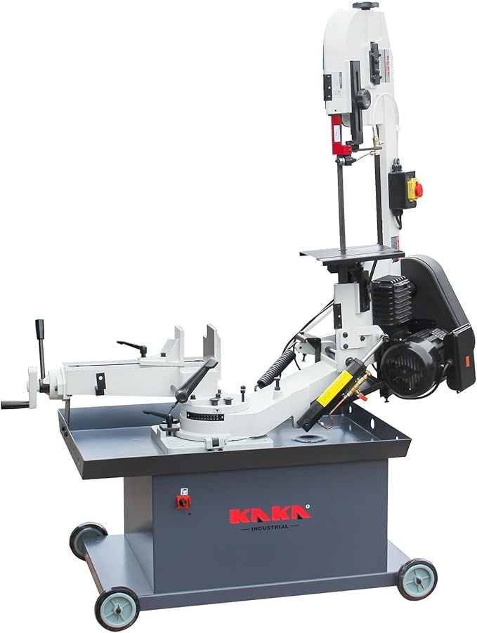 KAKA INDUSTRIAL Metal Band Saw,7inch x 8.25 inch (178x300mm) Rectangular,Adjustable 45°-90° Bow,1.5HP Metal Horizontal Band Saw,for Steel, Aluminum, Pipe Cutting in Workshops & Fabrication BS-712R