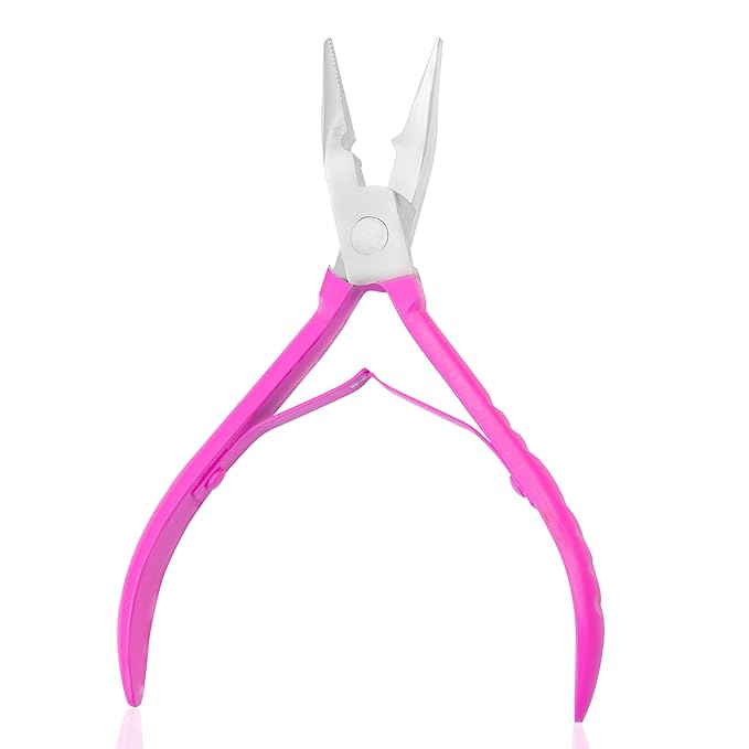 SIVOTE Hair Extension Pliers for Bead Extensions, Pink- Extension Tool Kit for Micro Links, Hair Extensions Pliers, and Seamless Beads Closure