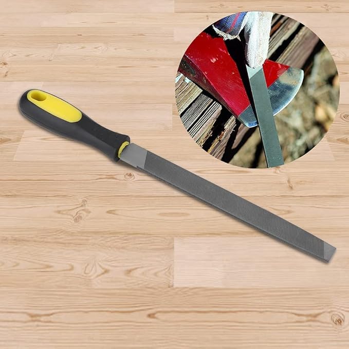 Eboxer 8in Flat Mill File, with Ergonomic Handle, Smooth Blade, T12 Carbon Steel Metal File Sharpening for Drills and All, Shears, Lawn Mower Blade and so on