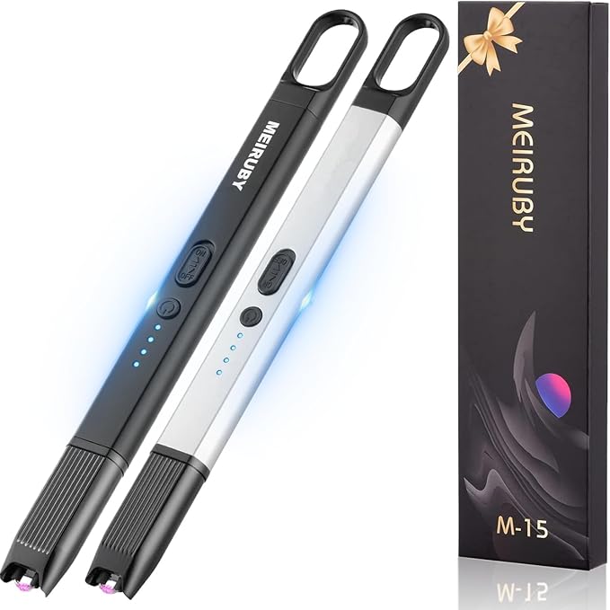 MEIRUBY 2 Pack Lighter Stocking Stuffers - Electric Candle Lighter for Adults, Women, Mom - Cool Gadgets for Gifts