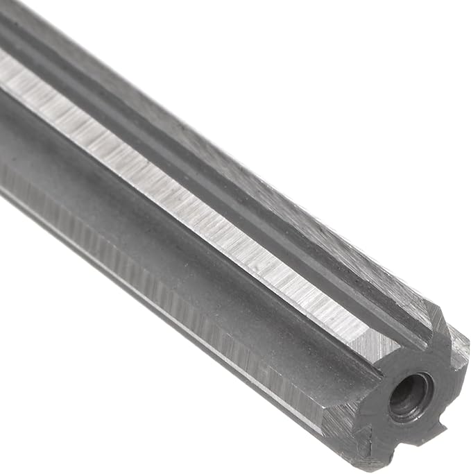 uxcell Chucking Reamer 8.5mm, H7 HSS Lathe Machine Reamer 6 Straight Flutes, Round Shank Milling Cutting Tool, Metric Reaming Drill Bit for Stainless Steel Metal Hole
