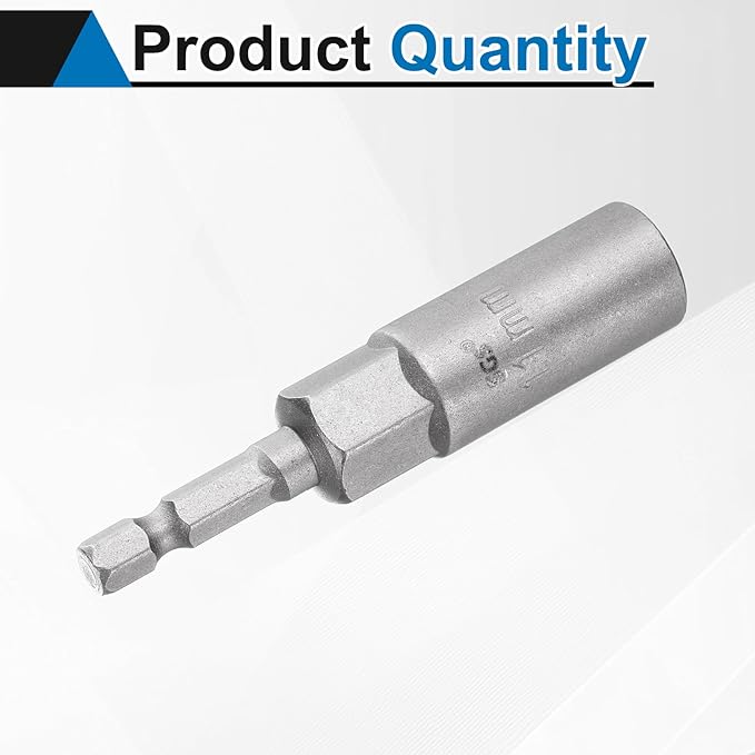 HARFINGTON Nut Driver Drill Bit 11mm Metric Socket 1/4" Hex Shank 3.15" (80mm) Long 6-Point Sockets Quick Change CR-V Steel Bolt Setters for Power Drill Drivers
