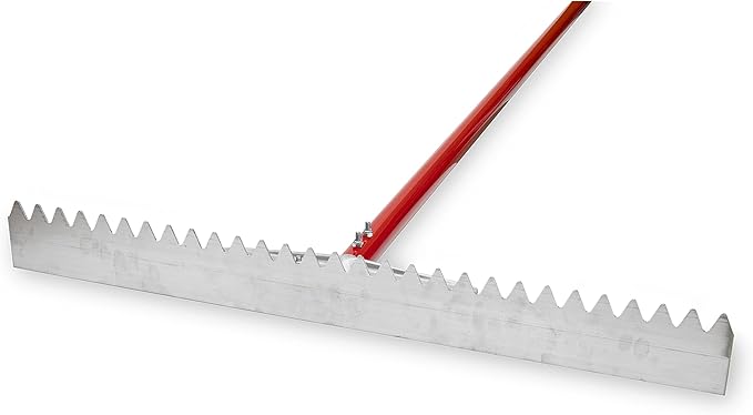 MARSHALLTOWN Asphalt Lute Rake, Sharp 36 Inch Blade, 84 Inch Aluminum Handle, T Connector, Made in The USA, RED700096C