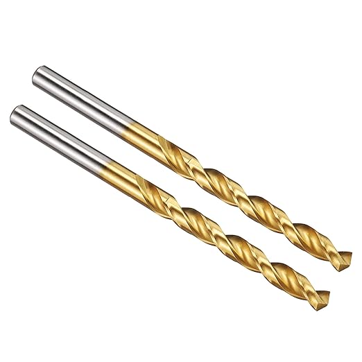 PATIKIL 5.7mm Drill Bit, M42 8% Cobalt High-Speed Steel Jobber Straight Shank 135° Titanium Nitride (TiN) Coated for Hard Metal Stainless Steel - 2 Pack